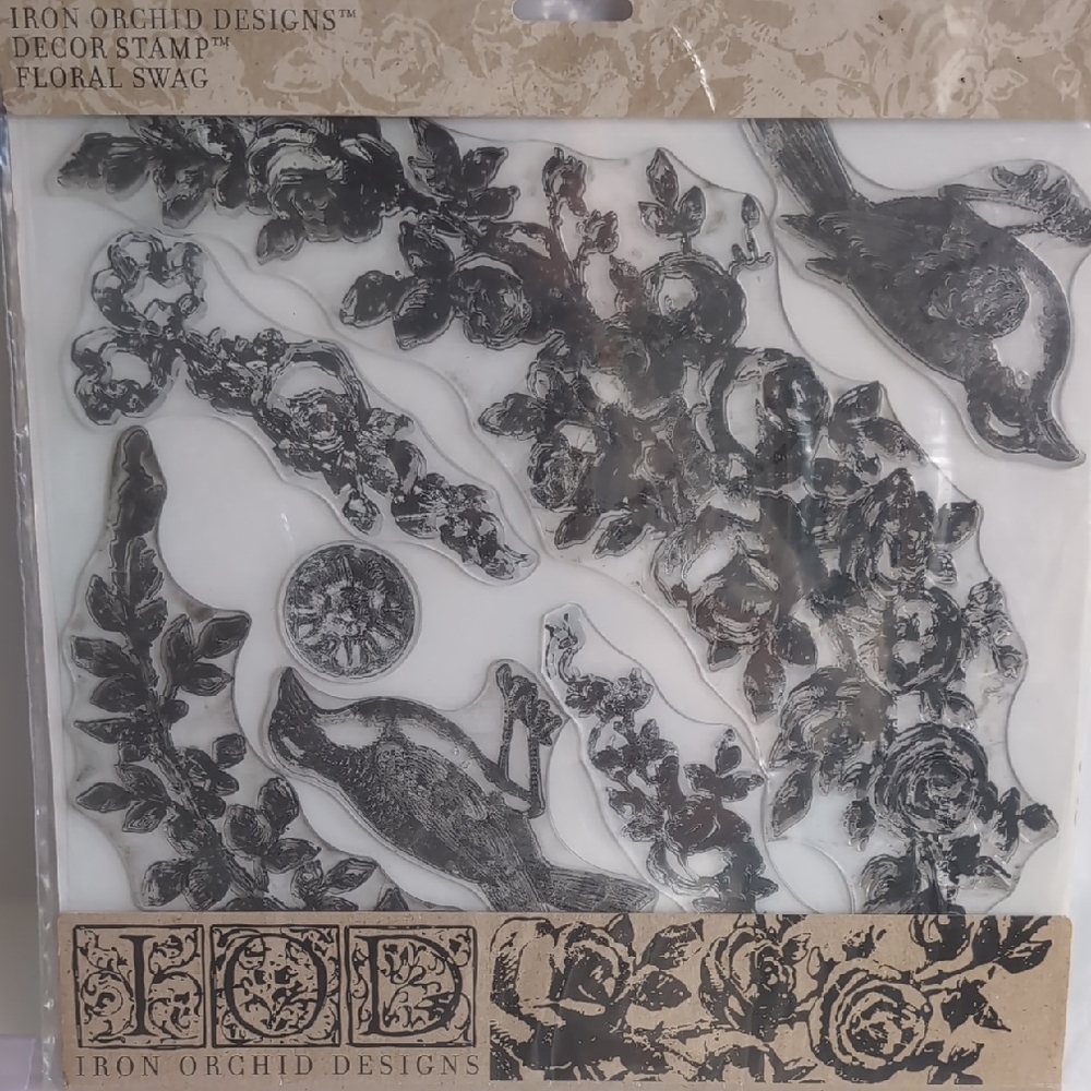 Iron Orchid Designs Stamp Floral Swag Birds Flowers IOD #0043